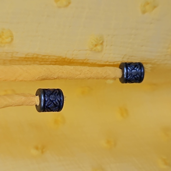 Anthropologie Longsleeve Yellow Dot Ruffle Crisscross Blouse, M - Picture 3 of 9